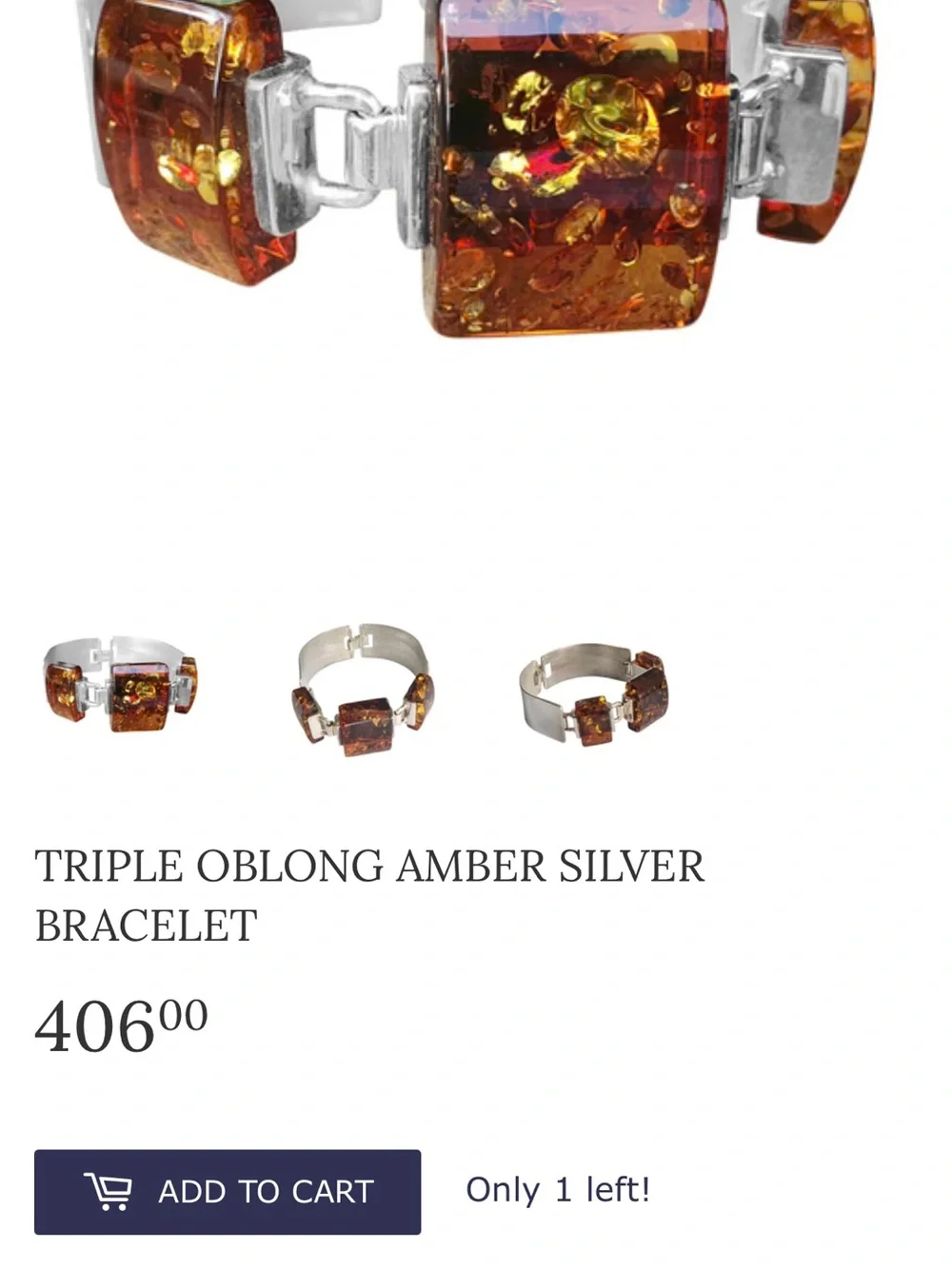 Sterling silver Amber Statement Bracelet